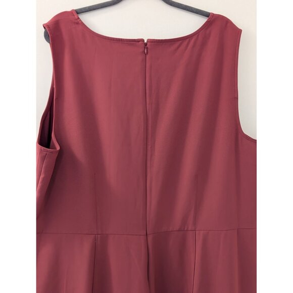 Lane Bryant Womens Sleeveless Burgundy Jumpsuit Size 26 - Picture 5 of 6